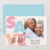 Save The Date Thème tropical de brise de plage Photo Enregistrer (Devant / Derrière)