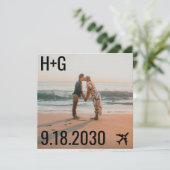 Save The Date Thème Voyage Plage Destination Mariage Photo (Debout devant)