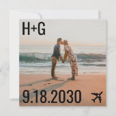 Save The Date Thème Voyage Plage Destination Mariage Photo (Devant)