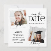 Save The Date Then And Now | 2 Photo Graduation (Devant)