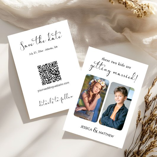 Save The Date These Two Kids are Getting Married Childhood Photo