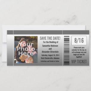 Save The Date Ticket photo Gris Shades