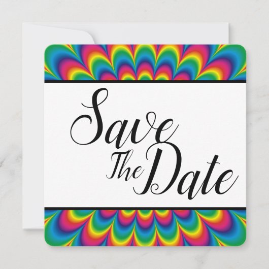 Save The Date Tie & Dye Psychédélique Enregistrer La Date (Devant)