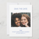 Save The Date Tiffany Cobalt Blue Bold Mariage moderne (Devant)