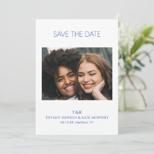Save The Date Tiffany Cobalt Blue Bold Mariage moderne