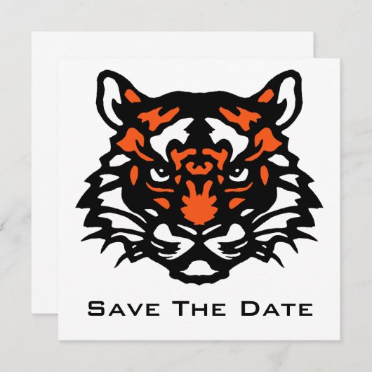 Save The Date Tigre Enregistrer La Date (Devant / Derrière)