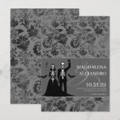 Save The Date Til Death Dark Grey Floral (Devant / Derrière)