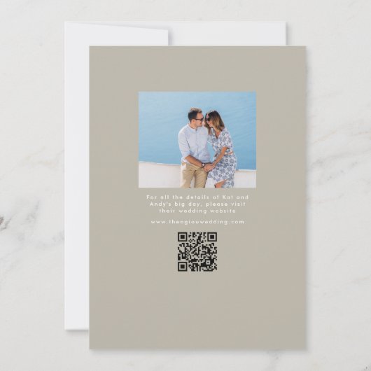 Save The Date Tile cadre simple beige destination mariage (Dos)