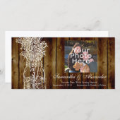 Save The Date Timbre Mason Jar/Bois foncé Enregistrer la date (Devant / Derrière)