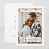 Save The Date Timbre-Poste de Mariage à l'Écriture Moderne (Devant / Derrière)
