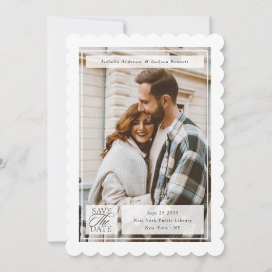 Save The Date Timbre-Poste de Mariage à l'Écriture Moderne (Devant)