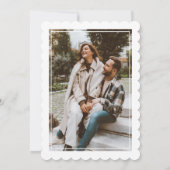 Save The Date Timbre Rétro Moderne Code QR Mariage Photo Recto V (Dos)