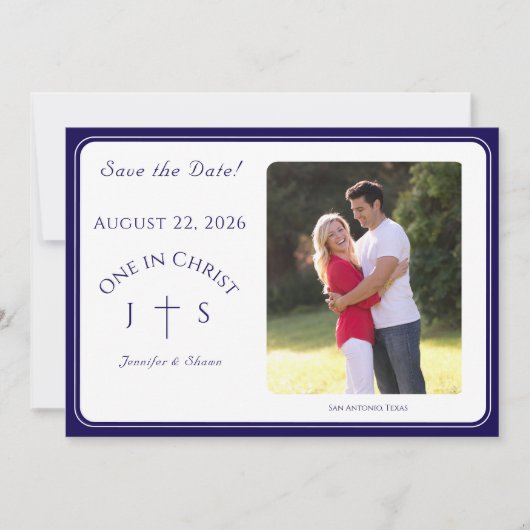 Save The Date Timeless Catholic Monogrammed Wedding  (Devant)