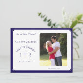 Save The Date Timeless Catholic Monogrammed Wedding  (Debout devant)