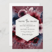 Save The Date Timeless Typographie Bourgogne Mariage (Devant / Derrière)