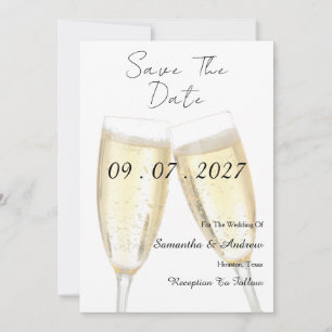 Save The Date Toast au Champagne