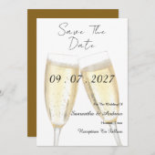Save The Date Toast au champagne (Devant / Derrière)
