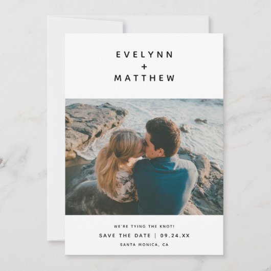 Save The Date Toi, plus moi | Noms modernes simples | Black (Devant)
