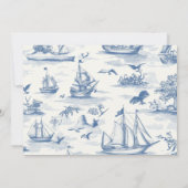 Save The Date Toile Chic Mariage de mâchoire nautique (Dos)