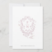 Save The Date Toile de Jouy Mariage Sauvez la date Dusty rose (Dos)