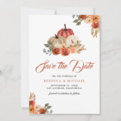Save The Date Tomber dans l'amour Citrouille Mariage en terre cu (Devant)