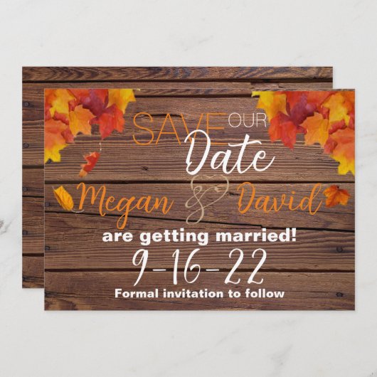 Save The Date Tombez Amoureux Sauvegardez La Date (Devant / Derrière)