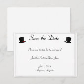 Save The Date Top Chapeaux et Bow Cravates Gay Wedding Enregistr (Devant / Derrière)