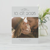 Save The Date Topographie moderne Dusty Blue Mariage Photo (Debout devant)