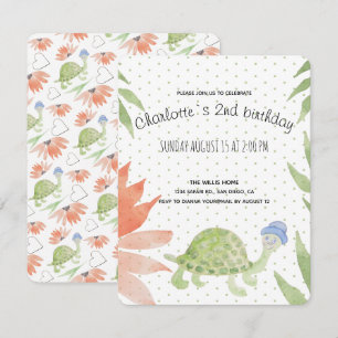 Save The Date Tortue Bébé Aquarelle Peinte à la Main