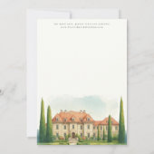 Save The Date Toscane Aquarelle Italie Villa Destination Mariage (Dos)