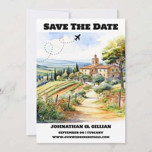 Save The Date Toscane destination mariage enregistrer la date mo (Devant)