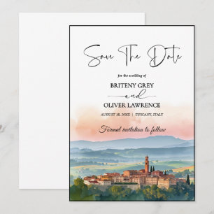 Save The Date TOSCANE Italie Aquarelle Horizon