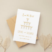 Save The Date Tour de mariage champêtre ruban français Champagne