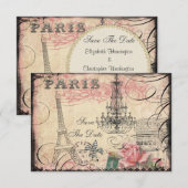 Save The Date Tour Eiffel chic et lustre d'exception Enregistrez (Devant / Derrière)