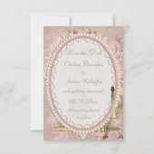 Save The Date Tour Eiffel Shabby Chic Enregistrer la date de mar (Dos)