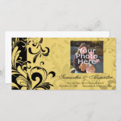 Save The Date Tourbillon contemporain jaune et noir (Devant / Derrière)