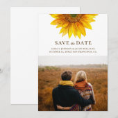 Save The Date Tournesol aquarelle. Botanique florale rustique (Devant / Derrière)