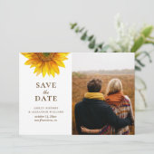 Save The Date Tournesol aquarelle. Botanique florale rustique (Debout devant)