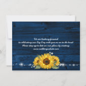 Save The Date Tournesol bleu rustique Mariage photo Enregistrer  (Dos)