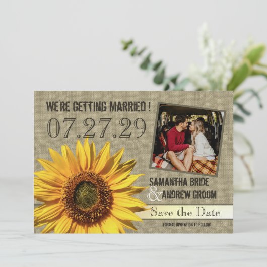 Save The Date Tournesol du pays Enregistrer la date (Debout devant)