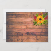 Save The Date Tournesol Elégant Rustique Jaune Photo Florale (Dos)