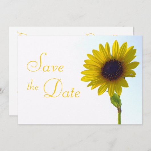 Save The Date Tournesol Enregistrer la date (Devant / Derrière)