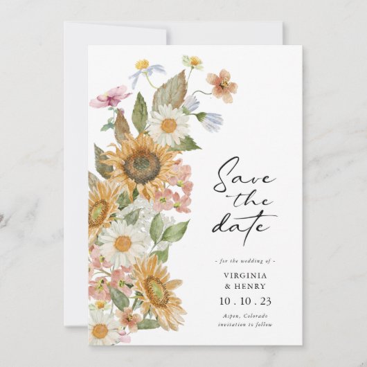 Save The Date Tournesol Enregistrer La Date (Devant)