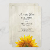 Save The Date Tournesol enregistrer la date. Mariage rustique. C (Devant / Derrière)