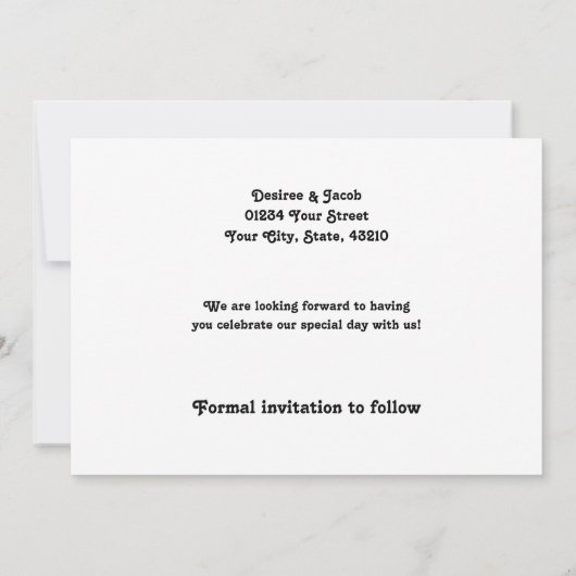 Save The Date Tournesol Jaune Rustique Bleu Denim Enregistrer La (Dos)