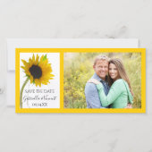 Save The Date Tournesol jaune sur mariage blanc Enregistrer la d (Devant)