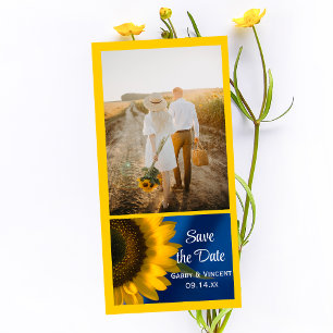 Save The Date Tournesol jaune sur mariage bleu Enregistrer la da