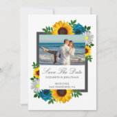 Save The Date Tournesol Rose Daisy Fleurs de Mariage (Devant)