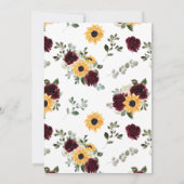 Save The Date Tournesol Rose Mariage rustique (Dos)