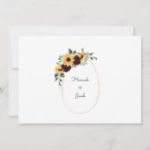 Save The Date Tournesol rustique et photo Rose Enregistrer la da (Dos)